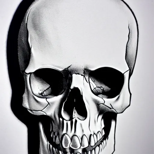 Prompt: skull punker, mysterious photo realism, style of javier manzano, flash photo