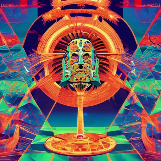 Image similar to album cover design design depicting the alter to the ai machine gods, by jonathan zawada, pi - slices, and tristan eaton, digital art