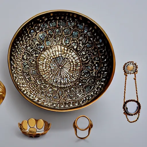 Image similar to a bowl with jewellery in it