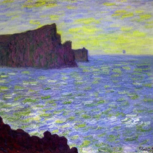 Image similar to the giants causeway painted by claude monet