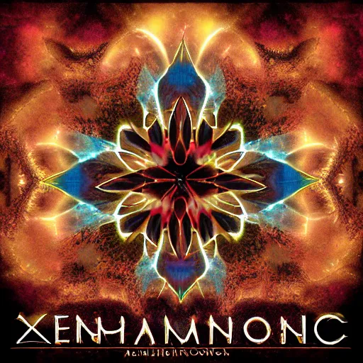 Prompt: xenharmonic digital ambient album cover