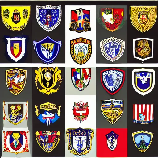 Image similar to 9 0 s website with hundreds of heraldry crests