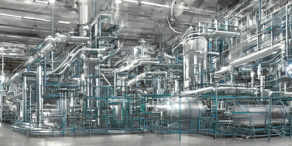 Image similar to a beautiful futuristic hyper realistic oil pipes processing plant