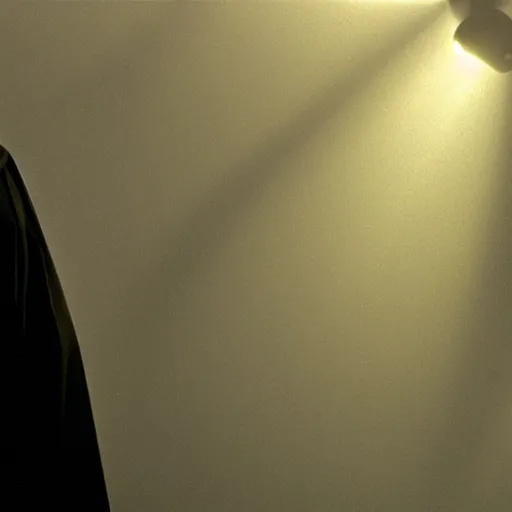 Image similar to from the movie a still of steven seagal as a fat batman, cinematic, studio lighting. god rays through fog. 4 k