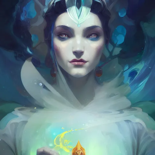 Prompt: a portrait of a beautiful morgan le fay, art by pete mohrbacher and guweiz and ilya kuvshinov, digital art, highly detailed, intricate, sci - fi, sharp focus, trending on artstation hq, deviantart, unreal engine 5, 4 k uhd image