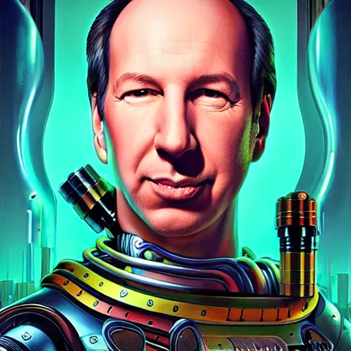 Image similar to Biopunk portrait of Hans Zimmer, Pixar style, by Tristan Eaton Stanley Artgerm and Tom Bagshaw.