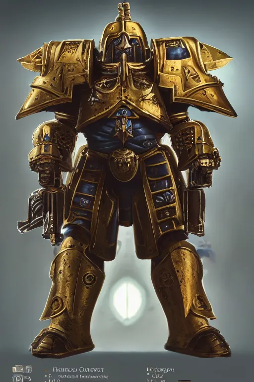 Image similar to armor portrait heros warhammer 4 0 k horus heresy fanart - the primarchs emperor by johannes helgeson animated with vfx concept artist & illustrator global illumination ray tracing hdr fanart arstation zbrush central hardmesh 8 k octane renderer comics stylized