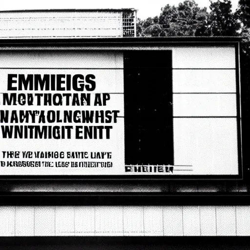 Image similar to ominous emergency warning broadcast on a billboard, 8 0 mm film