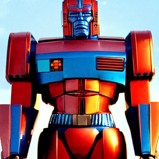 Prompt: Arnold Schwarzenegger as Optimus Prime