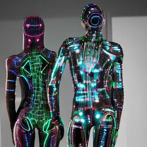 Image similar to love, diverse skin cybersuits, from behind, connection rituals, wide wide angle, vivid, elaborate, highly detailed, beautiful lighting