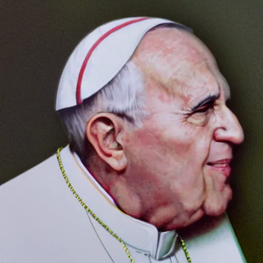 Image similar to a photo of Pope John Paul 2 smoking a blunt, photorealistic, high definition