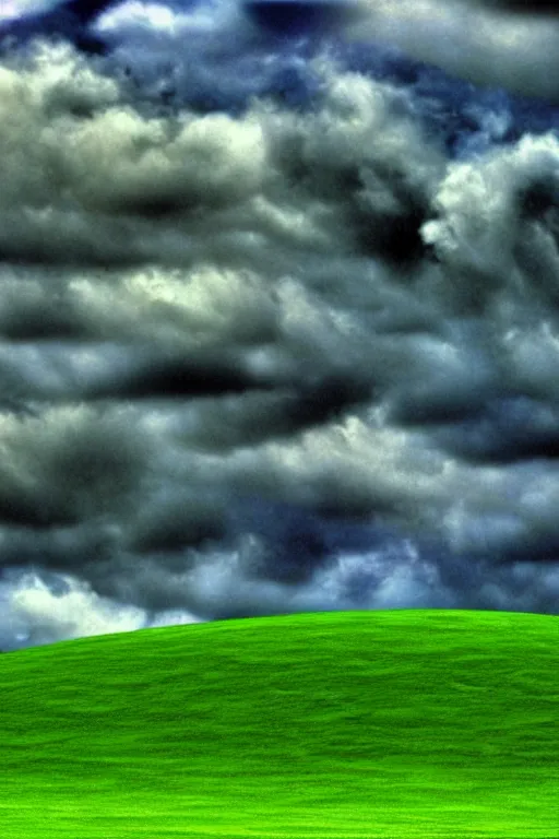 Prompt: windows xp hills screensaver by hr giger