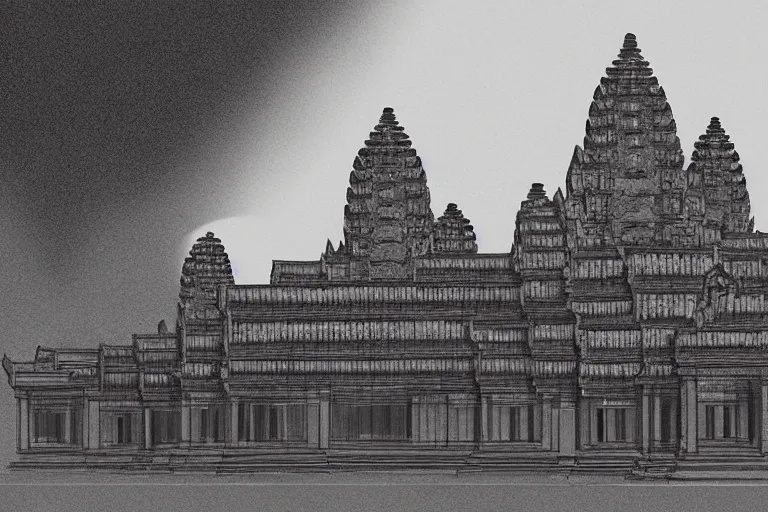 Prompt: Angkor Wat as a modern government building, digital painting, concept art by Jason Chan, artstation