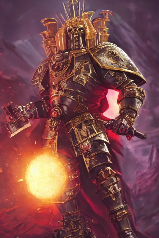 Image similar to queen portrait heros warhammer 4 0 k horus heresy fanart - the primarchs emperor by johannes helgeson animated with vfx concept artist & illustrator global illumination ray tracing hdr fanart arstation zbrush central hardmesh 8 k octane renderer comics stylized