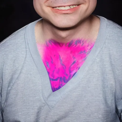 Image similar to Detailed portrait of Ben Shapiro with pink hair and piercing, 8k, realistic, 50mm photograph