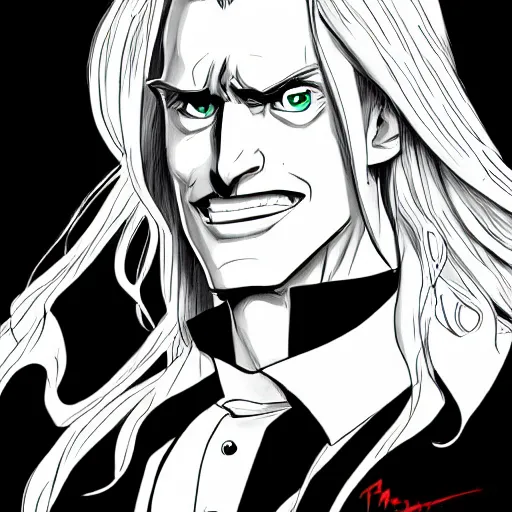 Prompt: portrait of alucard as a politician, anime fantasy illustration by tomoyuki yamasaki, kyoto studio, madhouse, ufotable, trending on artstation