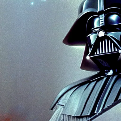 Prompt: a still of derp vader in the film star wars the empire strikes back