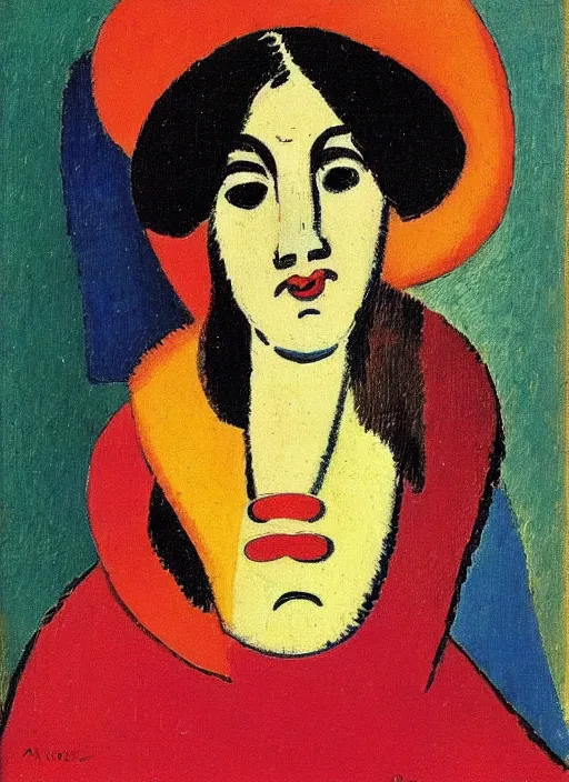 Image similar to a portrait of a pretty young lady by alexej von jawlensky