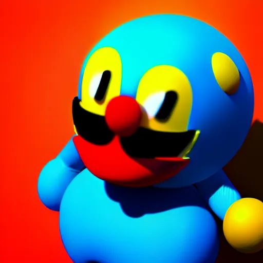 Image similar to Pac-Man from Super Smash Bros Ultimate, octane render, 3d render, trending on artstation, artstation