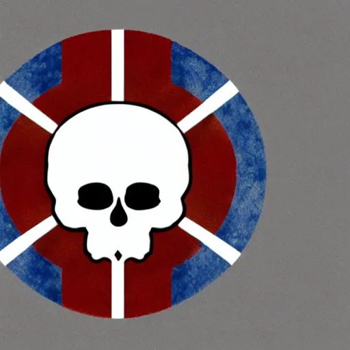 Prompt: Flag of uruguay with a skull instead of a sun