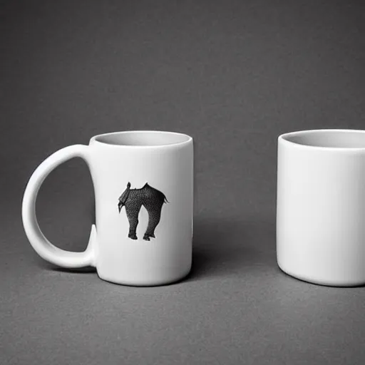 Prompt: a mug with shape of a rhino head, high quality product photography, behance, pinterest