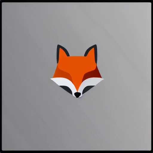 Prompt: an abstract, simplified icon depicting a fox's head, white background, elegant, award-winning, clever, render, blender, 3d, high quality, app, ios