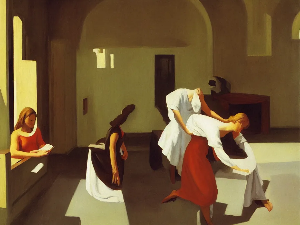 Image similar to the annunciation by edward hopper oil painting