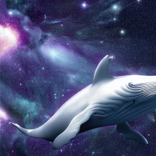 Prompt: Whale in Space, Hyper realistic 8k