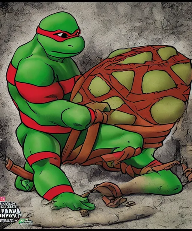 Image similar to packaging for a teenage mutant ninja turtle raphael neca toy