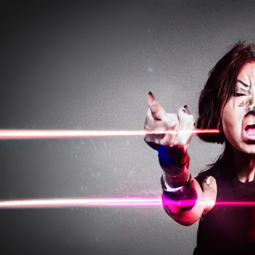 Image similar to a angry woman shining lasers out of her eyes