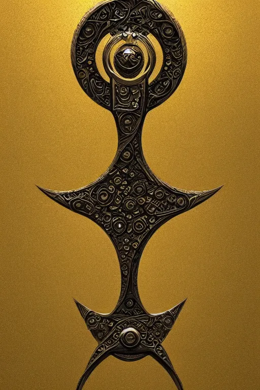 Prompt: symbol of Gabriel. Symbol made out of metal. Cooper lining ,intricate, elegant, highly detailed, digital painting, artstation, concept art, smooth, sharp focus, illustration, art by Ilja Repin