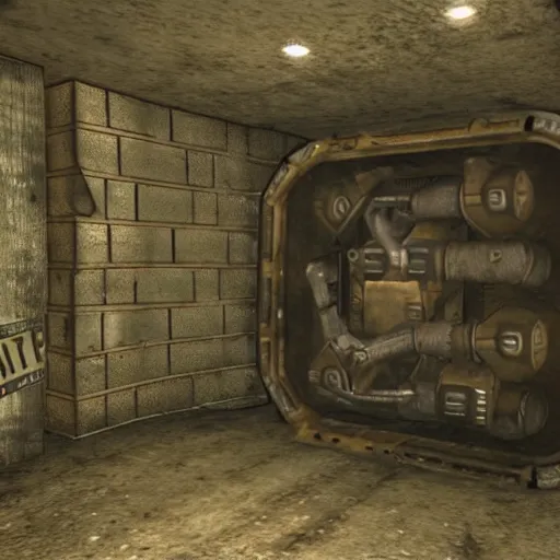 Image similar to fallout vault, bunker, game,