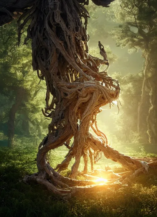 Image similar to preschool - nebular biomechanical incredible hair, crystalline masterpiece incrustations, hyperdetailed face, flippered feet, elegant pose, movie still, intricate, octane render, cinematic forest lighting, cgsociety, unreal engine, crepuscular rays, god rays, caustic shadows lighting, childrens textless storybook illustration