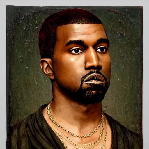 Image similar to A Renaissance portrait painting of Kanye West