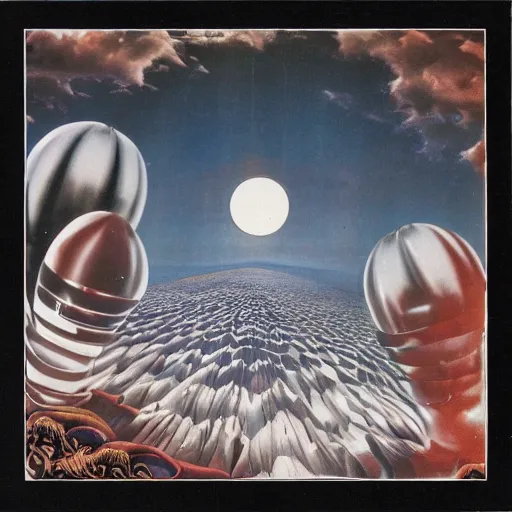 Image similar to a Grammy-Nominated Surrealist album cover, 1980
