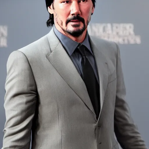 Image similar to a man who is a genetic combination of keanu reeves and leonardo dicaprio face and upper - body focus