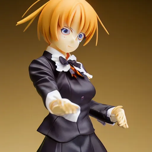 Image similar to beatrice from umineko no naku koro ni, actionfigure, product shoot, studio lighting