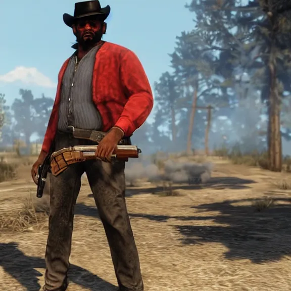 Image similar to screenshot of big smoke in red dead redemption