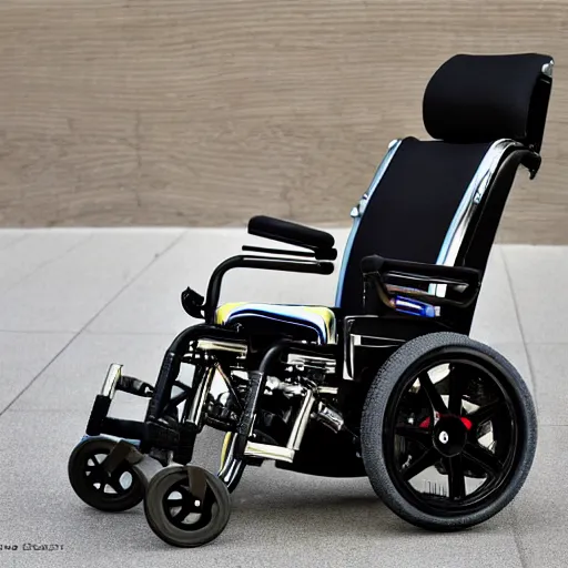 Prompt: nitrous boosted turbo charged wheelchair rocket, high resolution photo