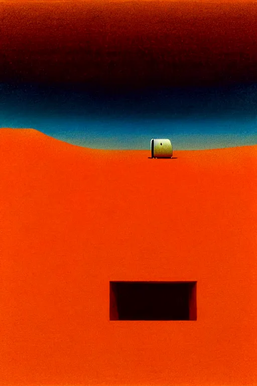 Image similar to the lonely rover on mars, edward hopper and james gilleard zdzislaw beksisnski higly detailed