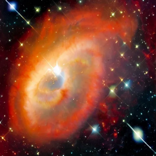 Image similar to magic realism by charles addams random. illustration. ngc 7 2 9 3 helix nebula in intrared by vista telescope, chile.