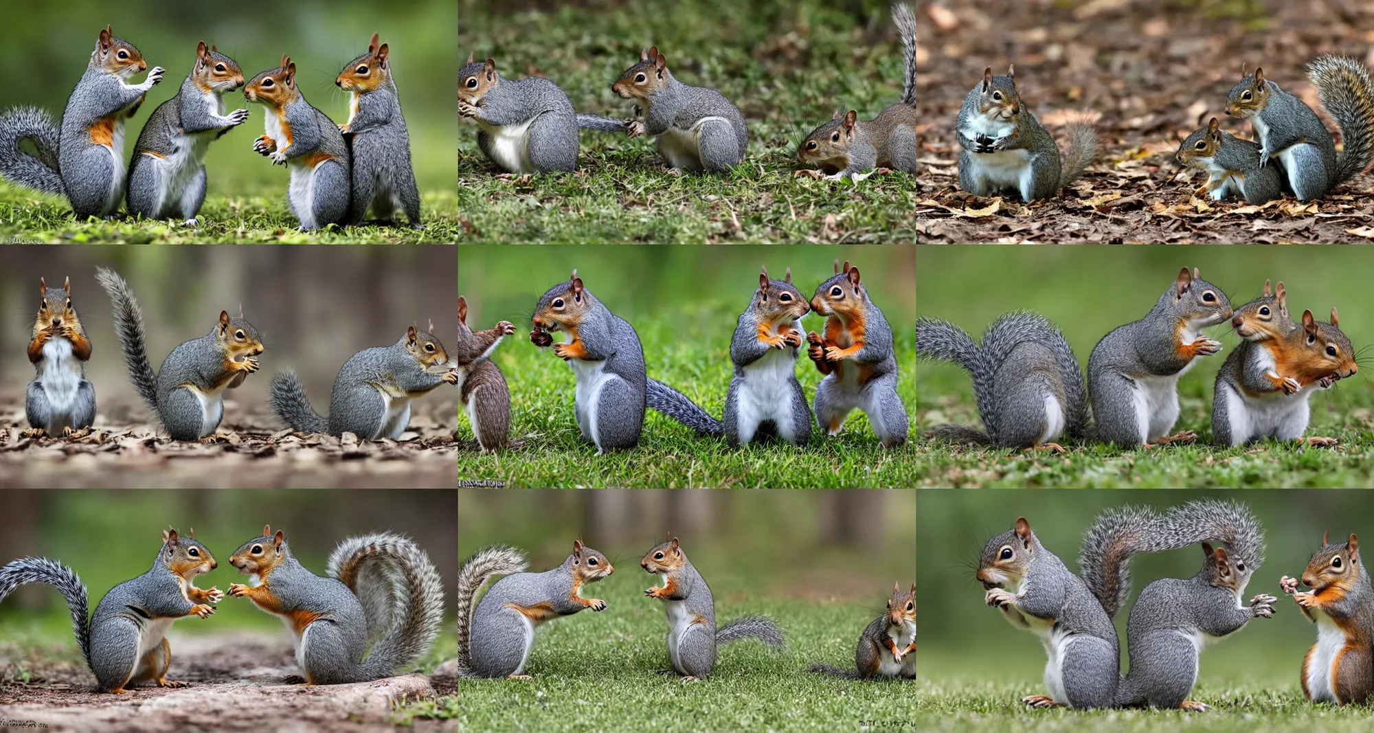 Prompt: gray squirrel fights chipmunk in mortal kombat