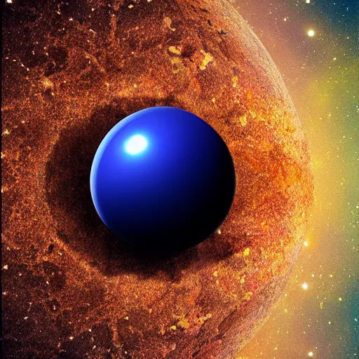 Image similar to the planet earth is the yolk of a galactic egg. the egg is cracked open and earth falls out. digital art, dramatic lighting, comedy, science fiction, concept art, epic fantasy, surreal.