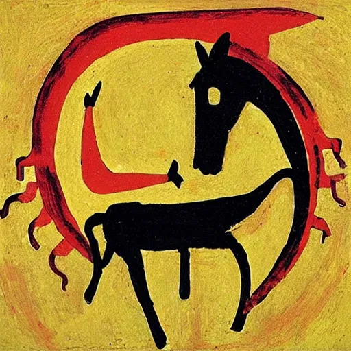 Prompt: “red horse by Bill Traylor”