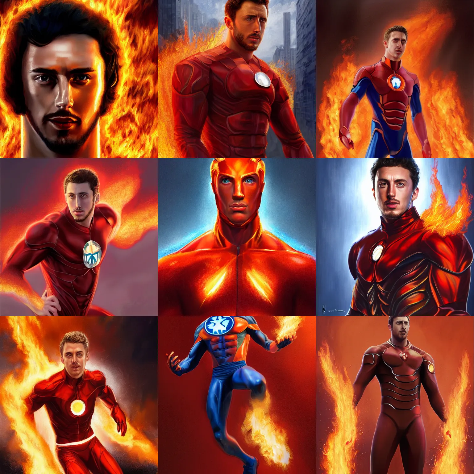 Prompt: aaron taylor johnson as human torch. digital painting, detailed, 8 k, trending on artstation, smooth, sharp focus artwork by mark arian, artgerm, mark keathley, greg rutkowski