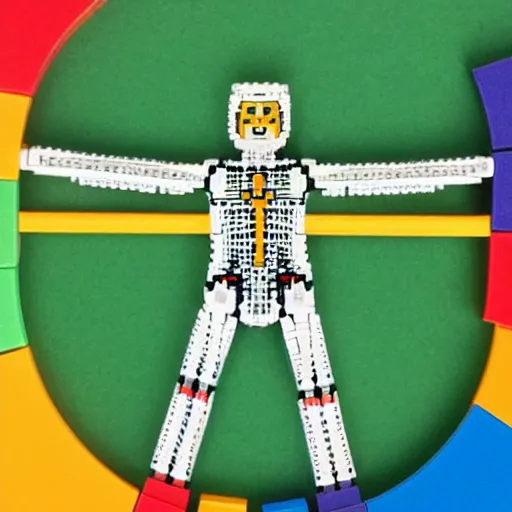 Image similar to the vitruvian man lego set