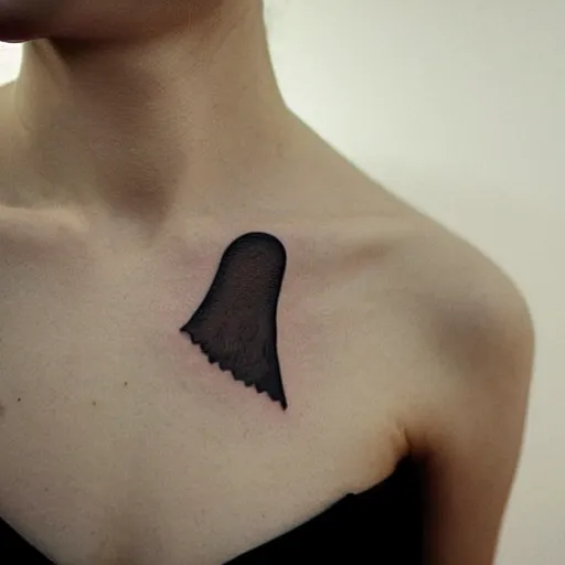 Image similar to A ghost tattoo, minimalistic, simplistic,