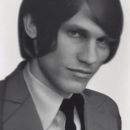 Image similar to A photograph portrait of Jerma985 with short-medium length hair a combover wearing early 1970s menswear in the early 1970s, taken in the early 1970s, grainy, taken on a 1970s Polaroid Camera, realistic, hyperrealistic, very realistic, highly detailed, very detailed, extremely detailed, detailed, digital art, trending on artstation, colorized photo