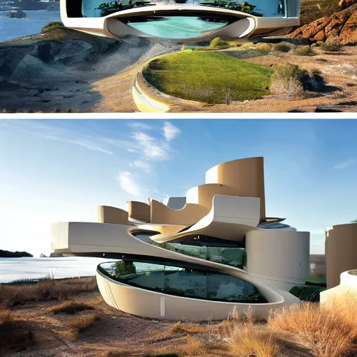 Prompt: futuristic houses in crazy locations