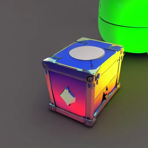 Image similar to cinema 4d colorful render, giant glowing nuclear battery core inside of a mechanical android chest